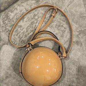 Elegant Tan Round Crossbody Bag